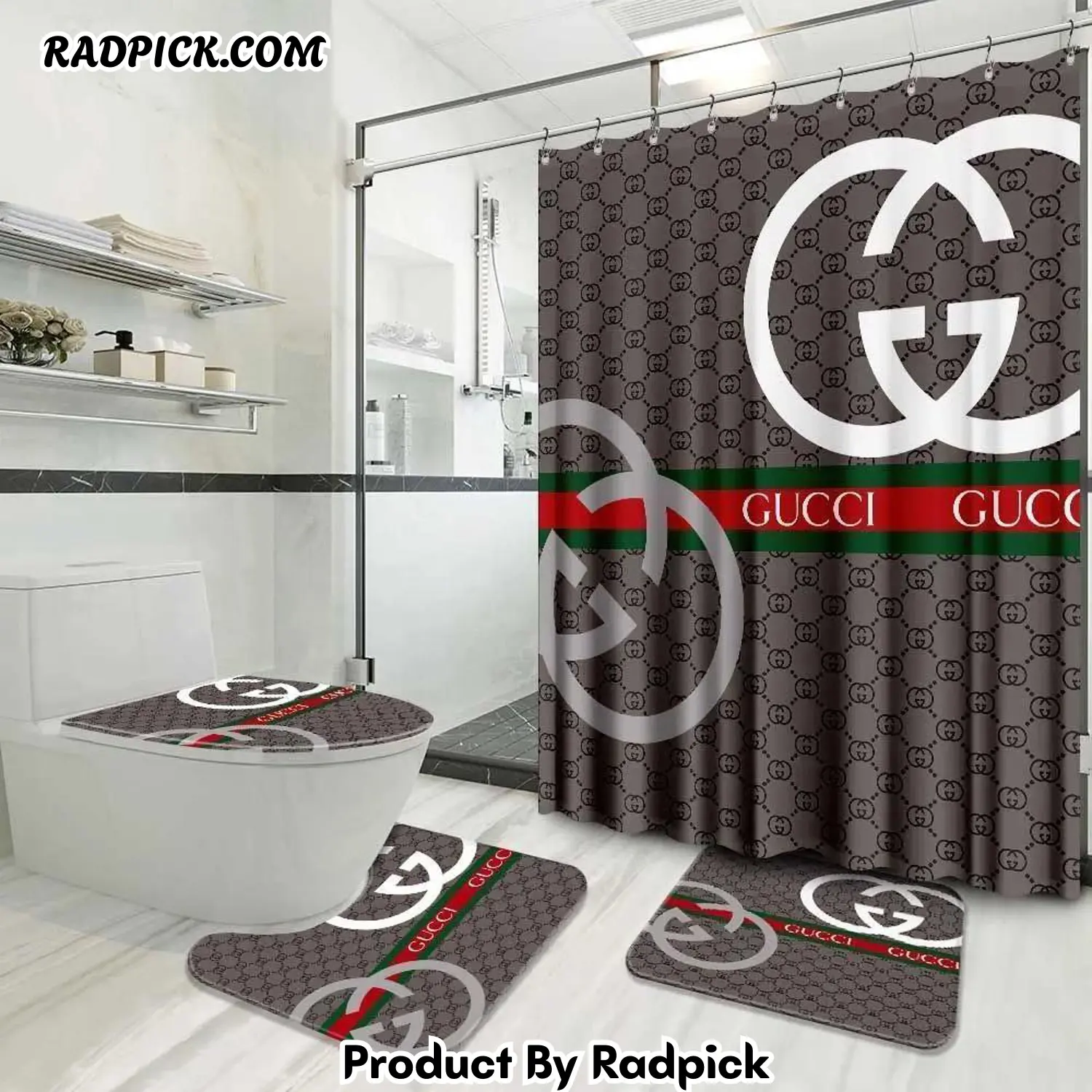 Gucci bathroom set luxury shower curtain waterproof luxury brand with logo gucci 10 154 bathroom set rp387814